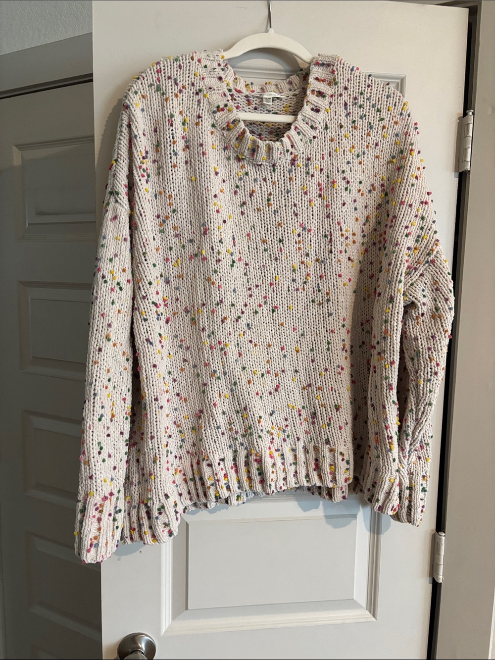 Cream Speckled Crewneck Sweater - Women's